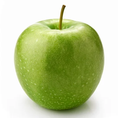 Single Fresh Green Apple Isolated On White Background