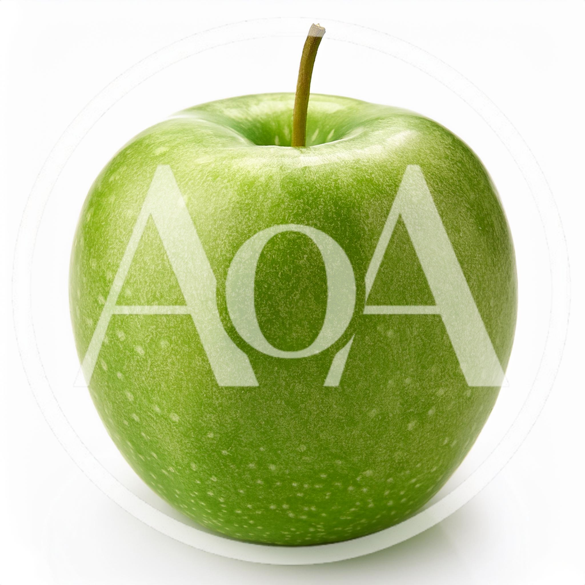 Single Fresh Green Apple Isolated On White Background