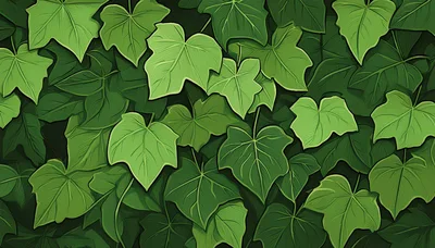 Lush Green Ivy Leaves Pattern Background
