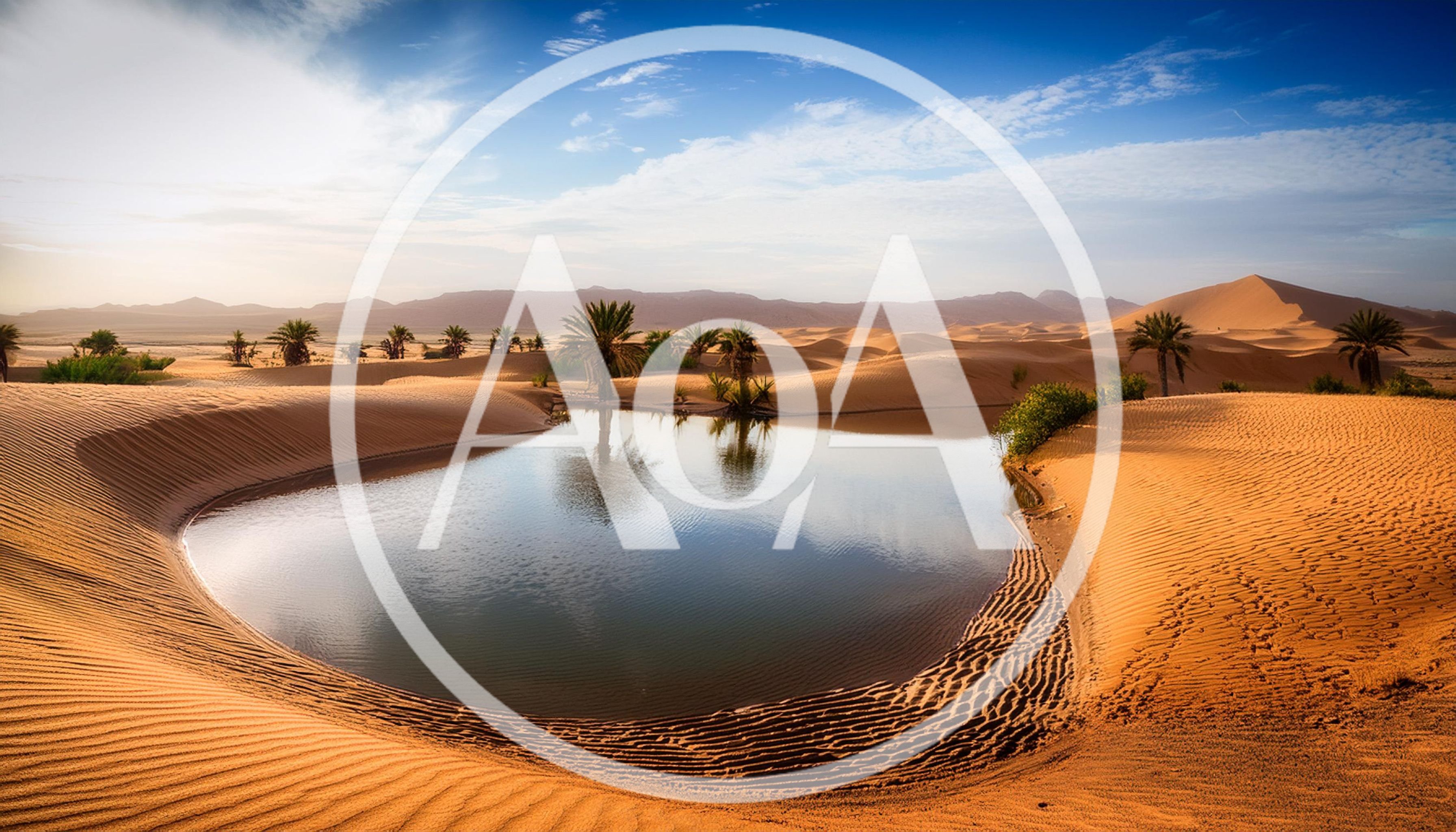 Oasis With Palm Trees In The Sahara Desert