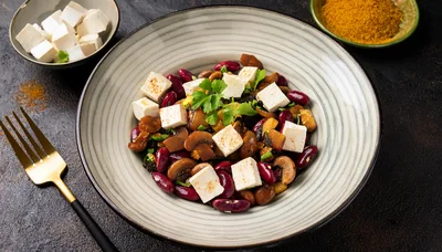Bowl Of Tofu And Kidney Bean Salad