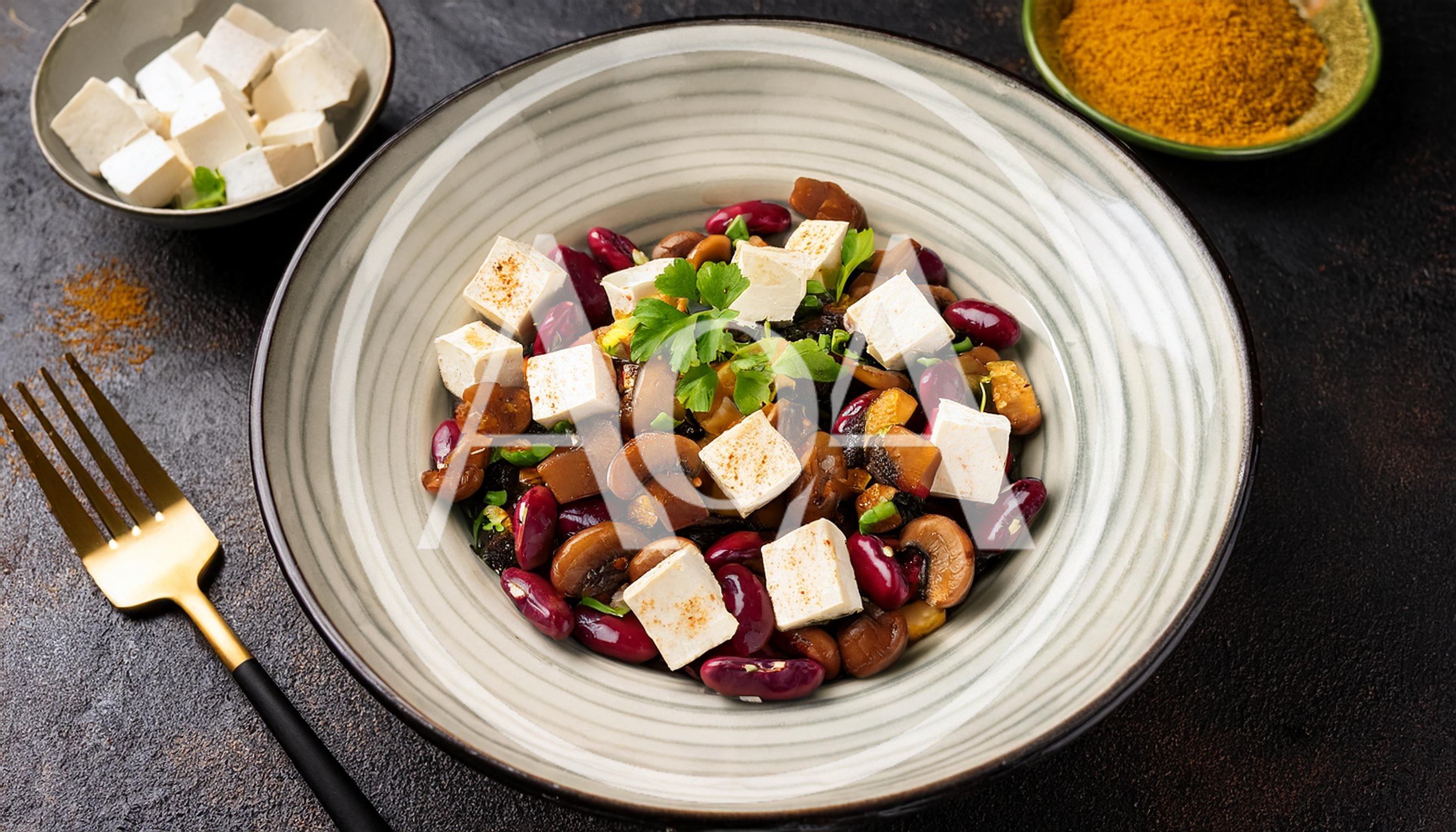 Bowl Of Tofu And Kidney Bean Salad
