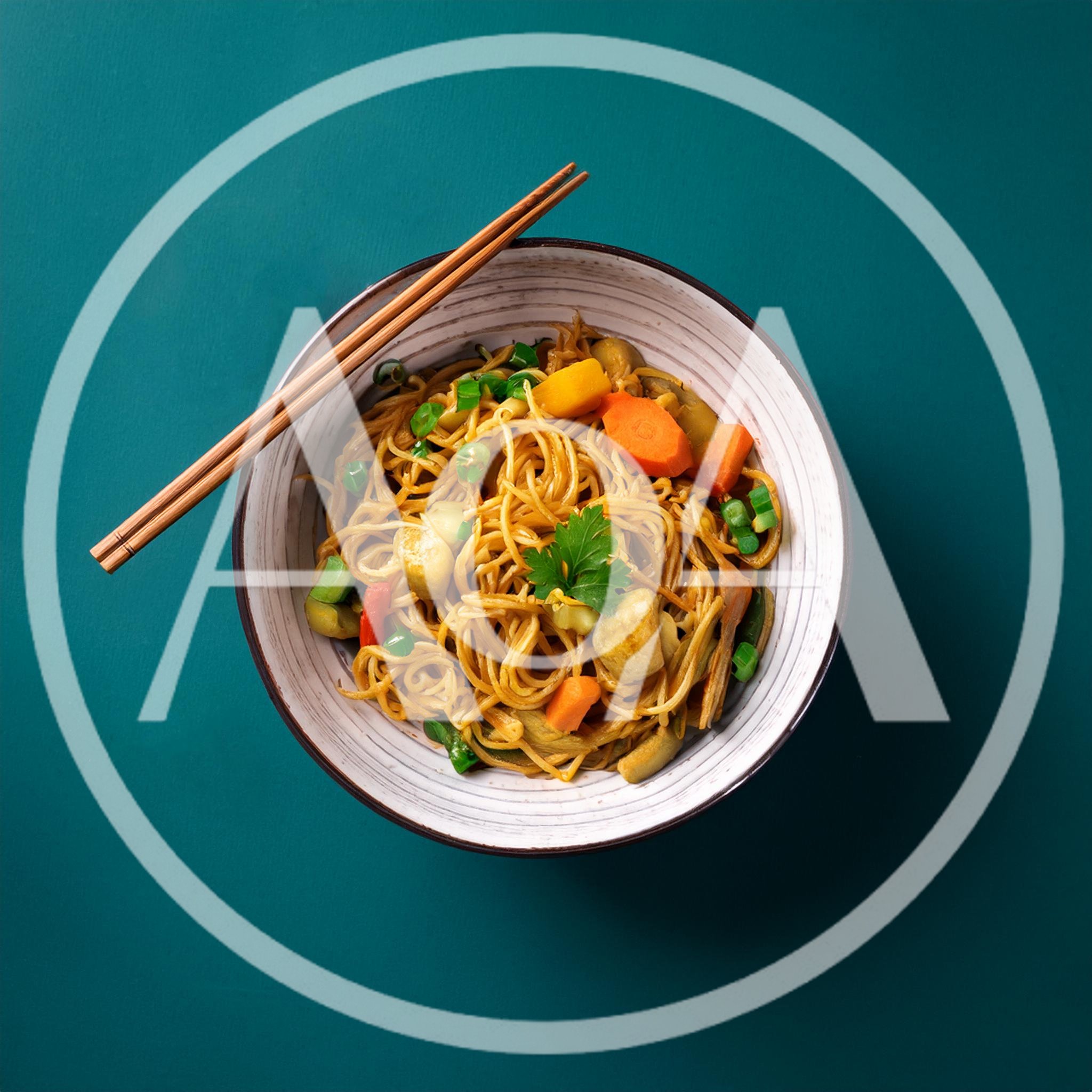 Bowl Of Stir Fried Noodles With Vegetables