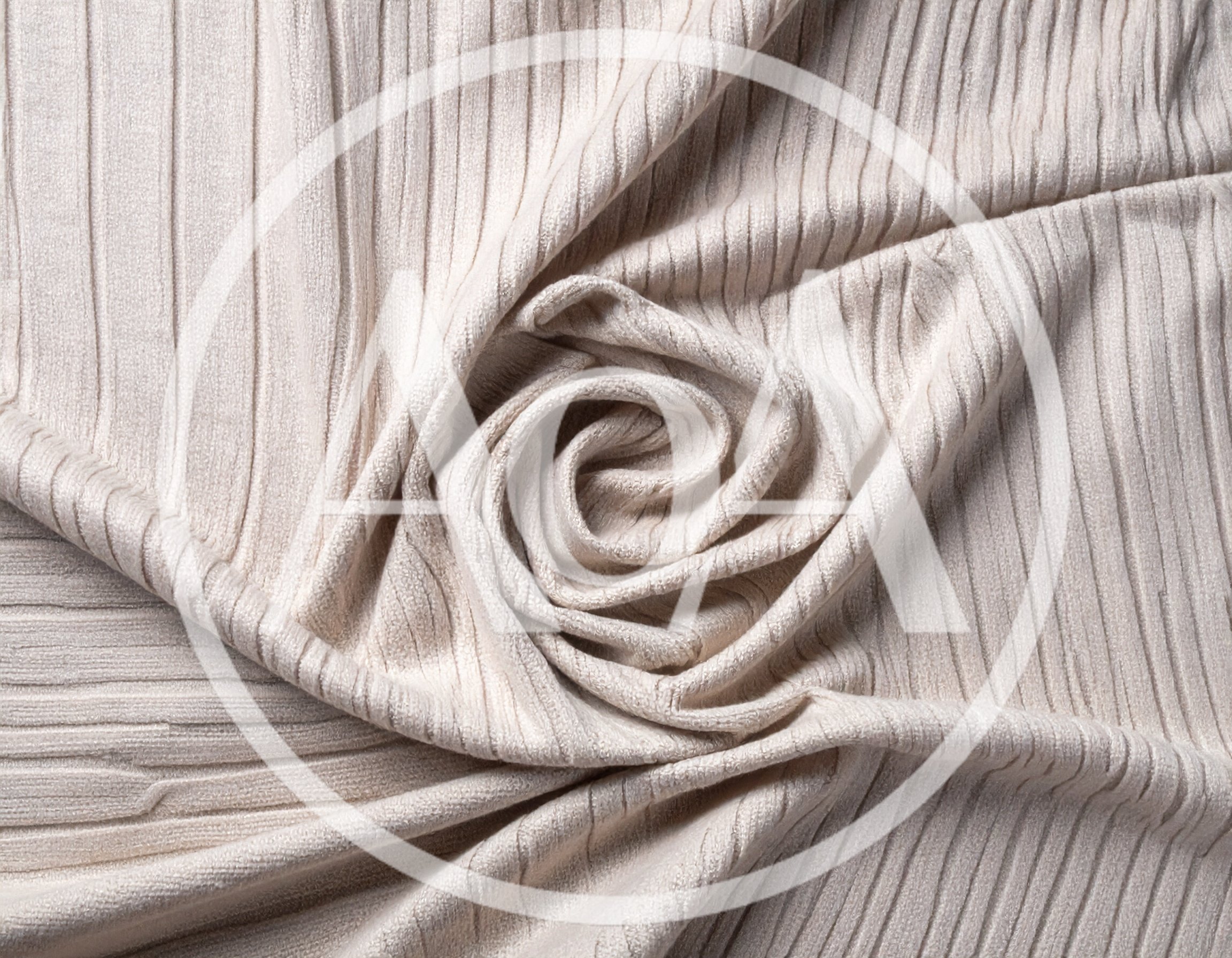 Beige Ribbed Fabric Swirl Texture