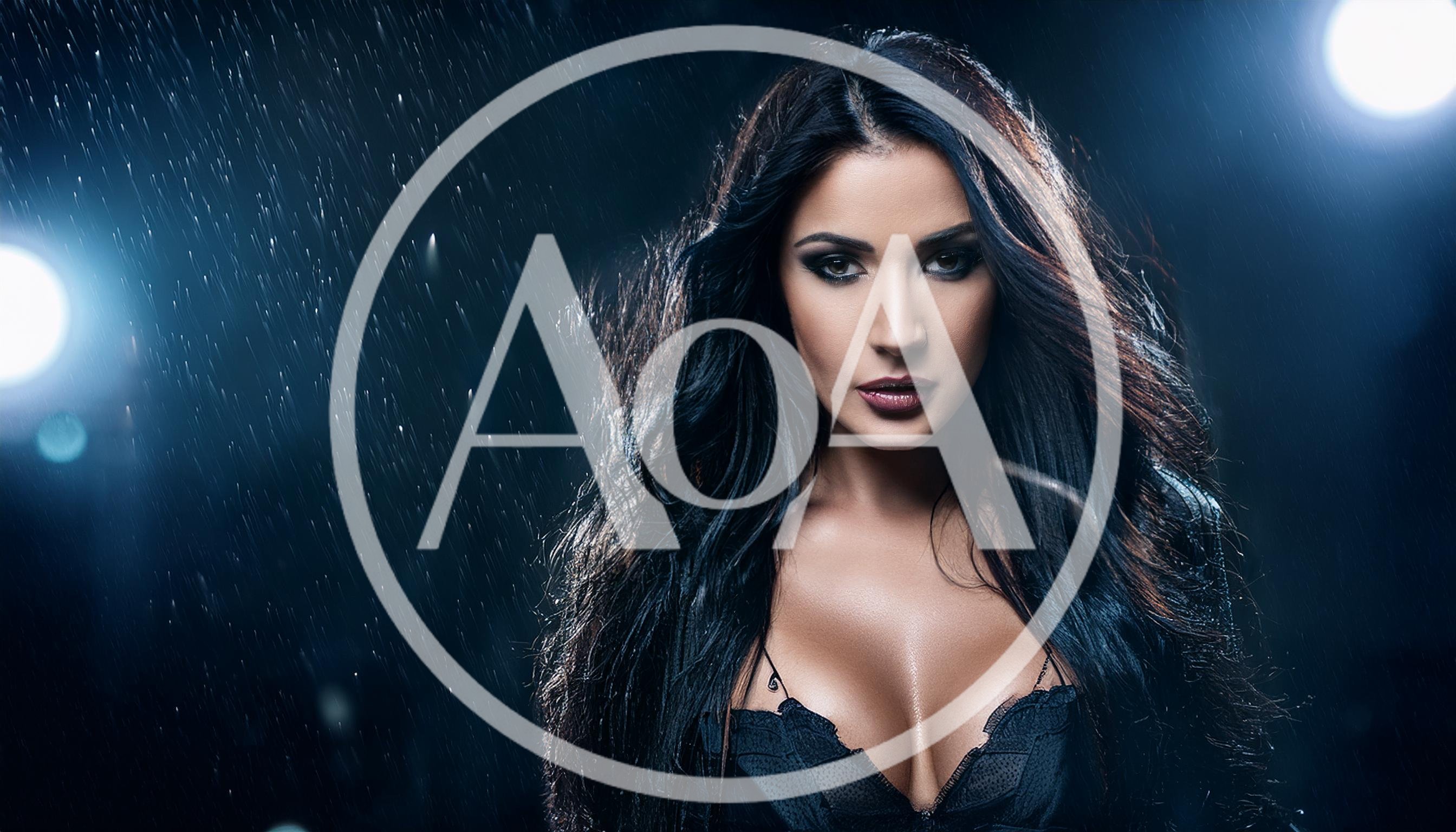 Portrait Of A Beautiful Woman In The Rain