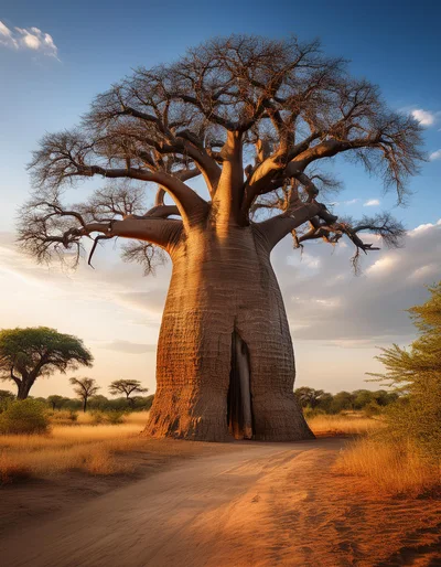 Majestic Baobab Tree In The African Savanna