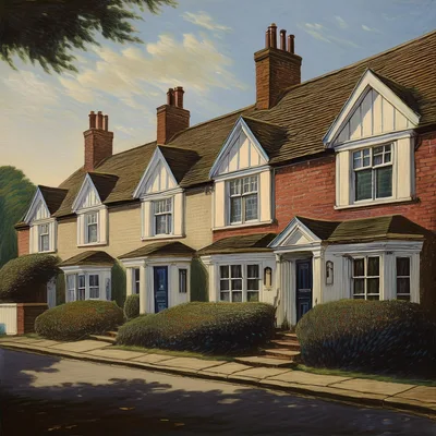Row Of Traditional English Terraced Houses