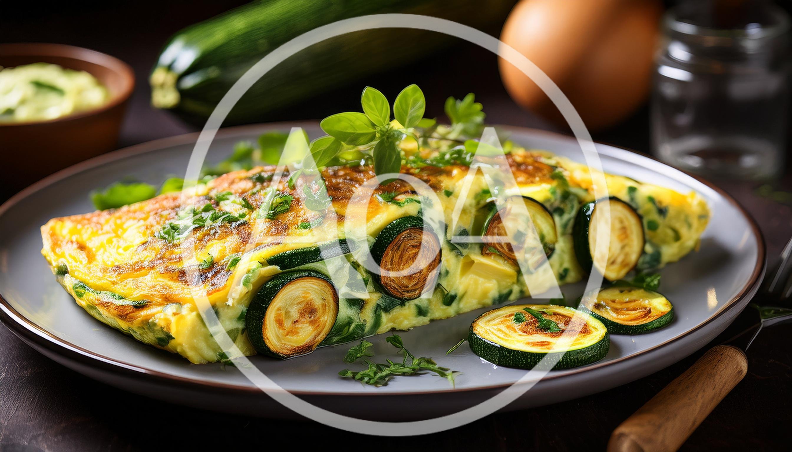Zucchini Omelet Served on a Plate