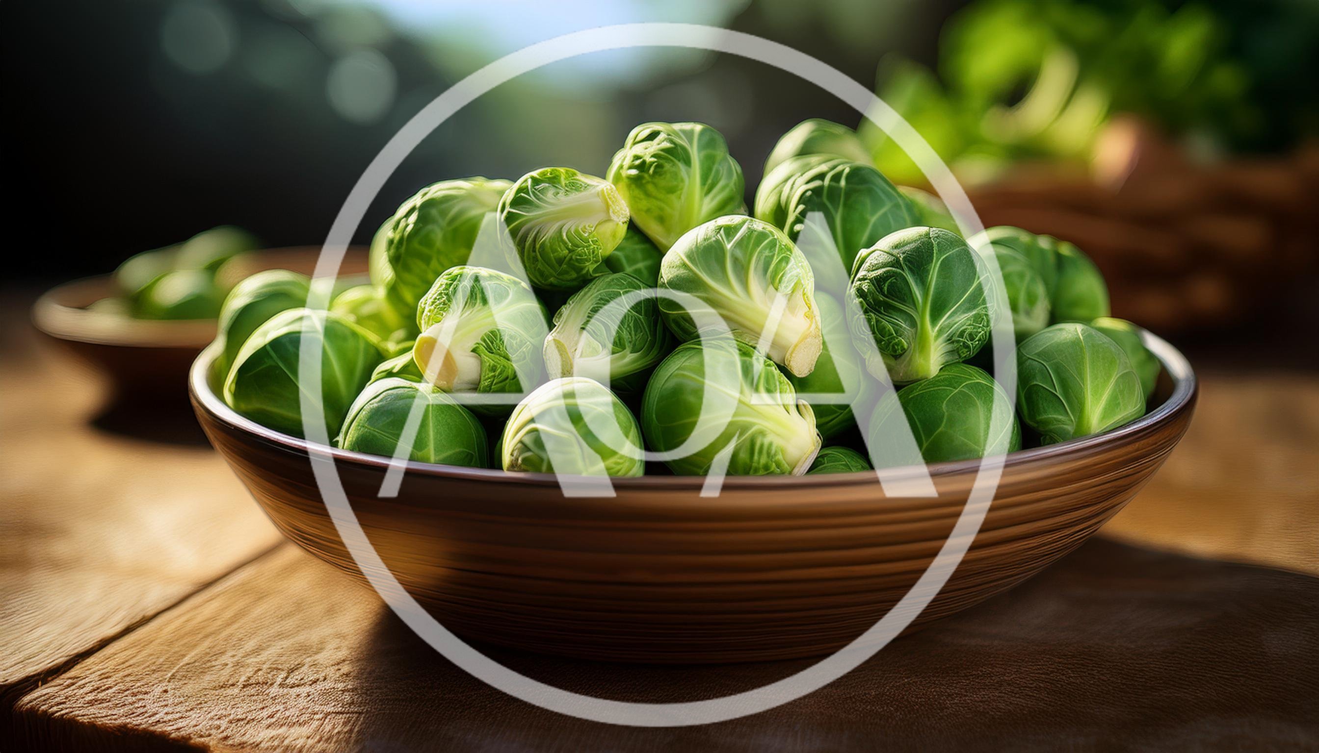 Fresh Brussels Sprouts In A Ceramic Bowl