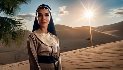 Portrait of a Woman in Traditional Desert Attire