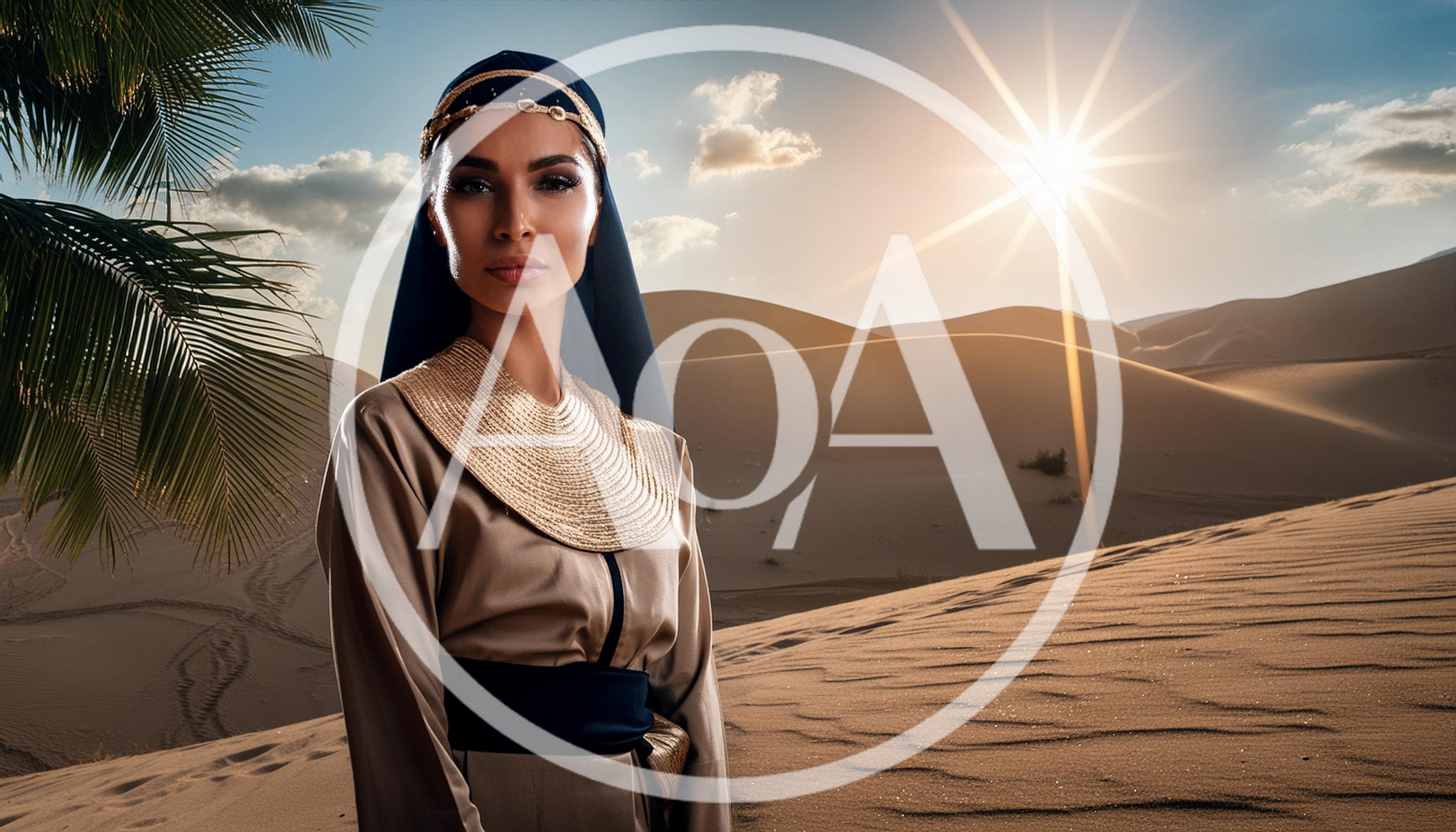 Portrait of a Woman in Traditional Desert Attire