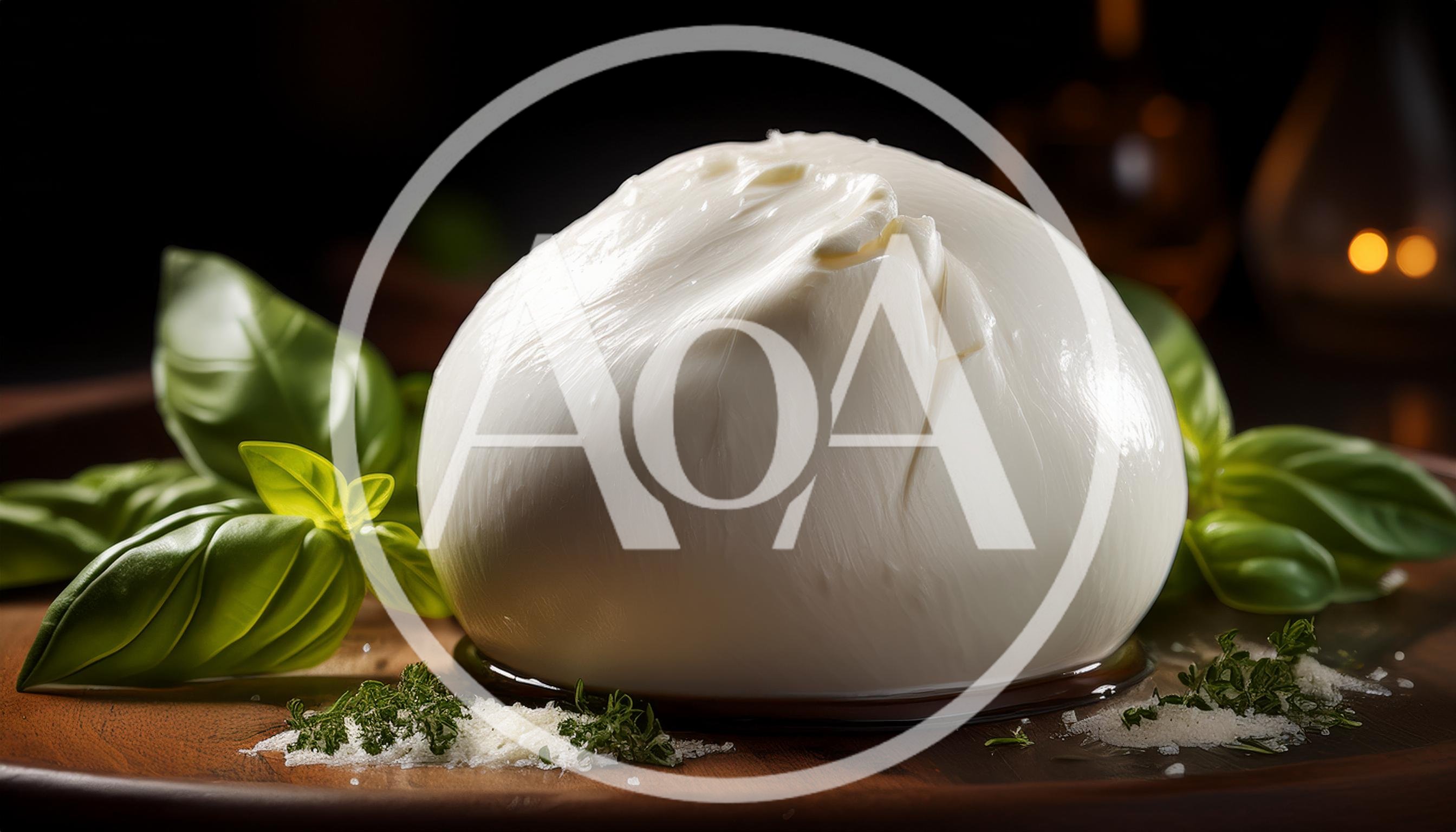 Fresh Burrata Cheese Ball With Basil And Herbs