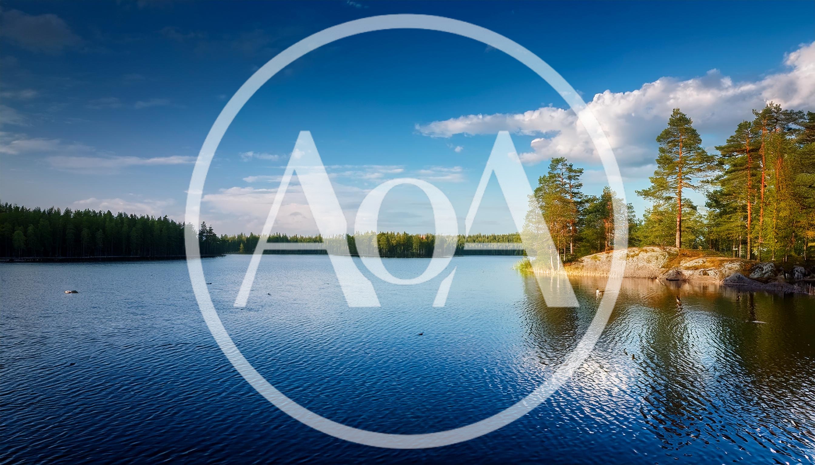 Serene Forest Lake Landscape Under Blue Summer Sky