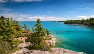 Scenic View Of Turquoise Waters At Bruce Peninsula