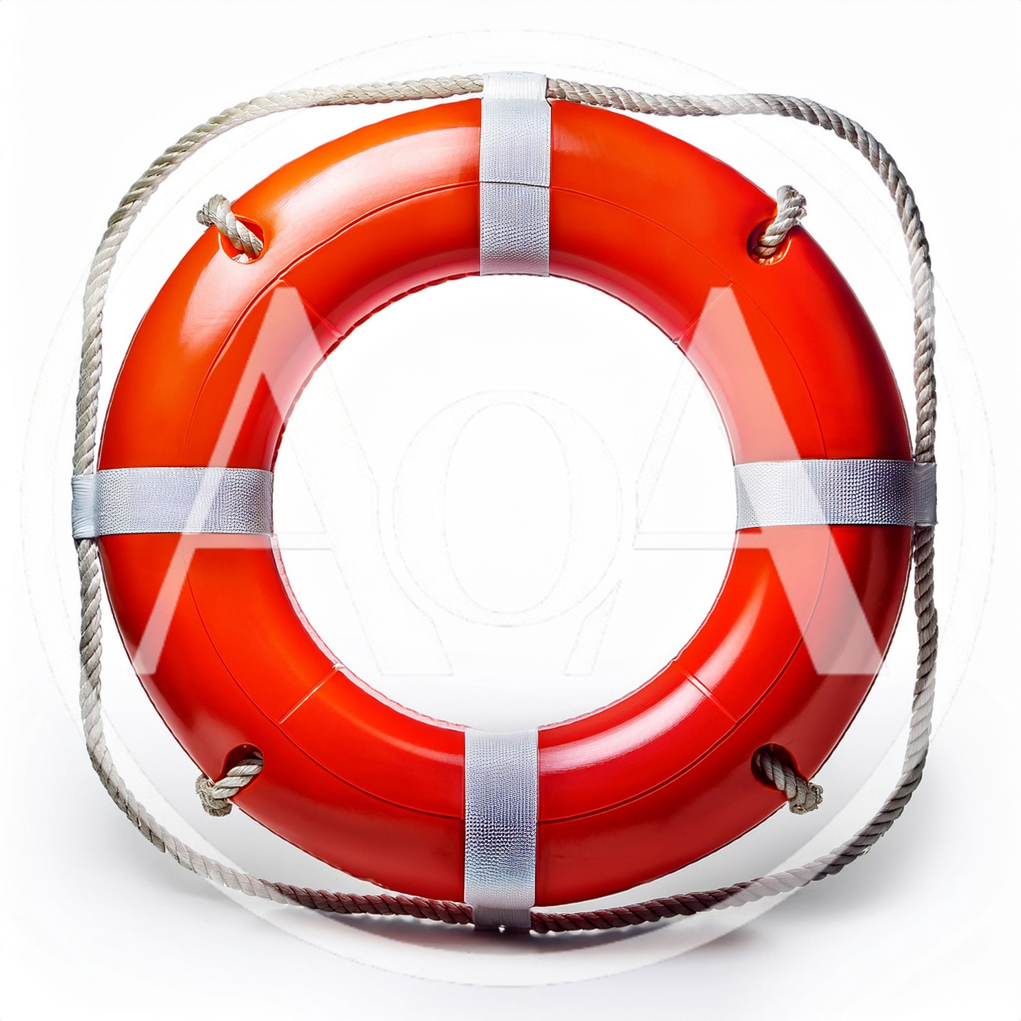 Orange Lifebuoy Ring With White Reflective Strips