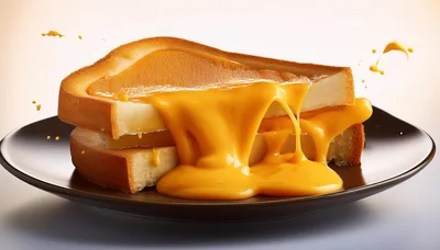 Grilled Cheese Sandwich With Melting Yellow Cheese