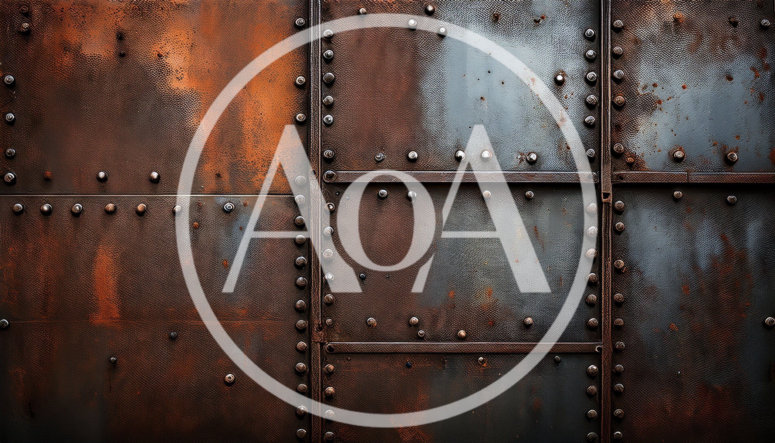 Industrial Metal Wall With Riveted Steel Plates