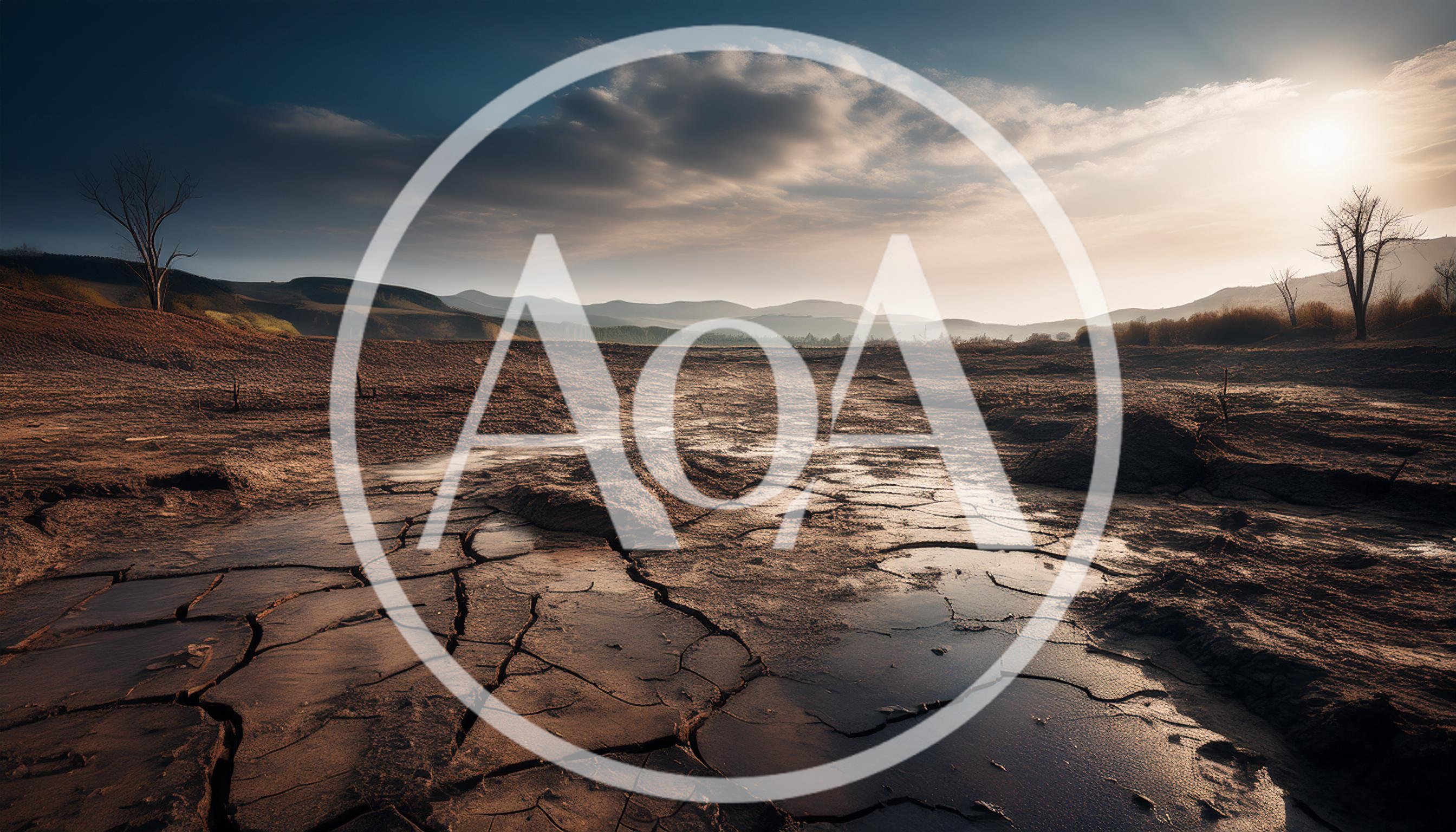 Cracked Dry Earth Landscape Under A Dramatic Sunset Sky