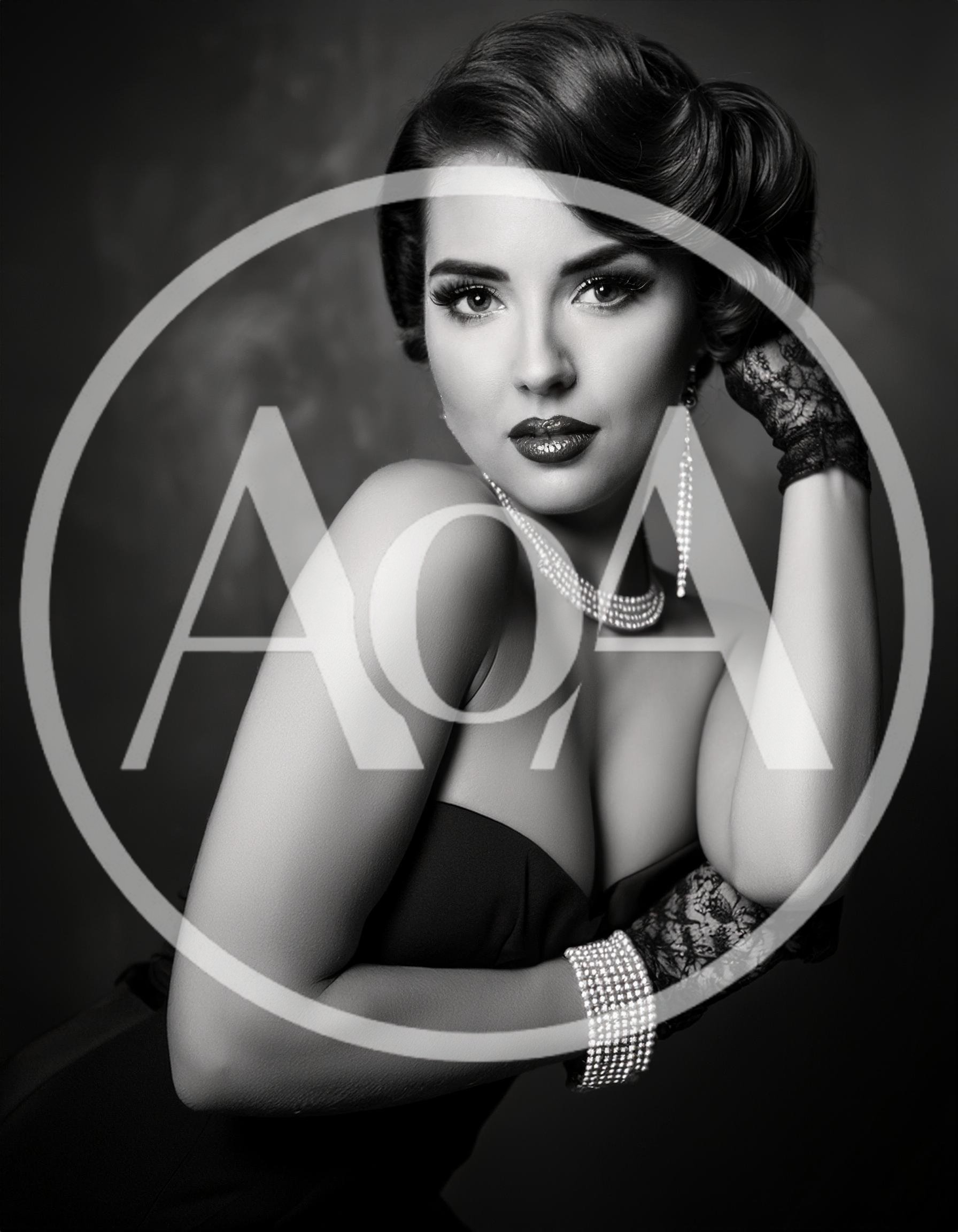 Glamorous Woman In Vintage Hollywood Style Portrait