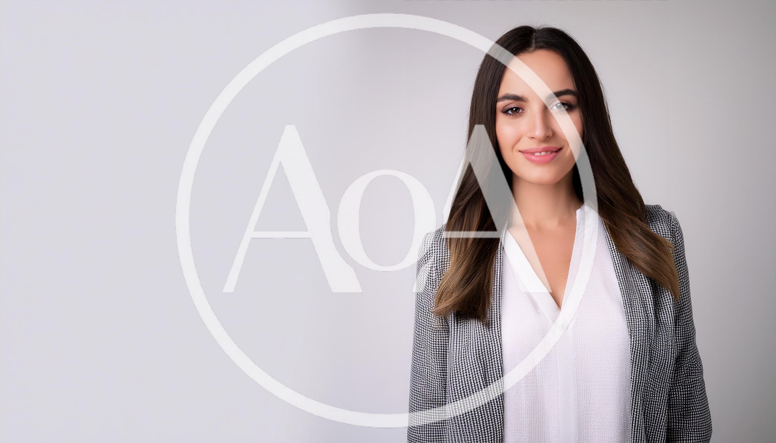 Professional Business Woman Smiling In Studio Portrait