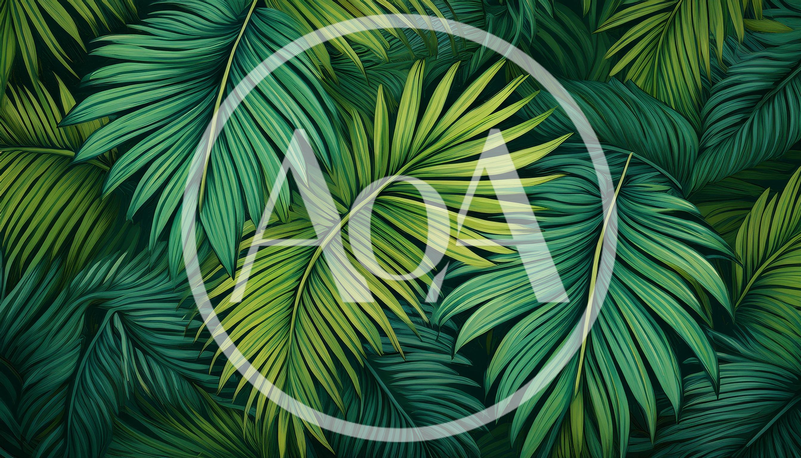 Lush Tropical Palm Leaves Background