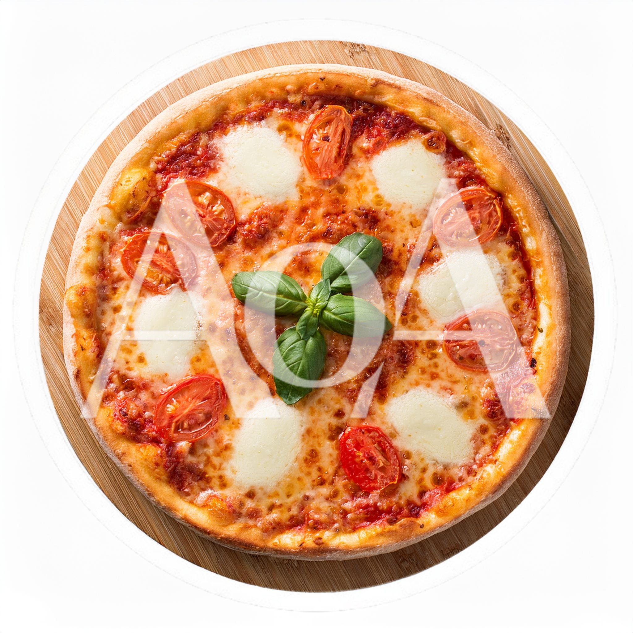Fresh Margherita Pizza On A Wooden Board