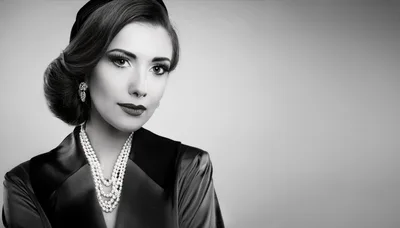 Elegant Woman In Vintage Style Portrait