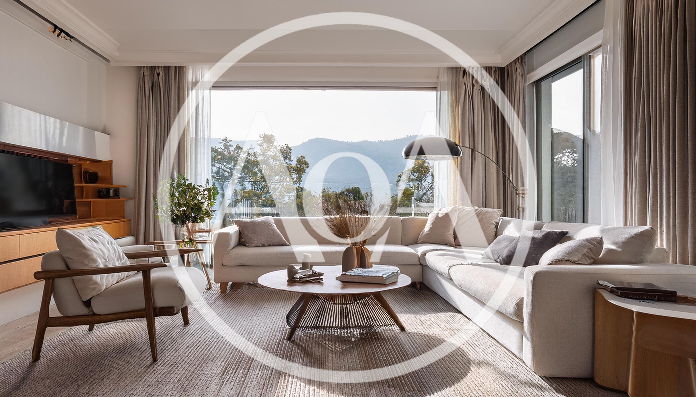 Modern Living Room With Panoramic Mountain View