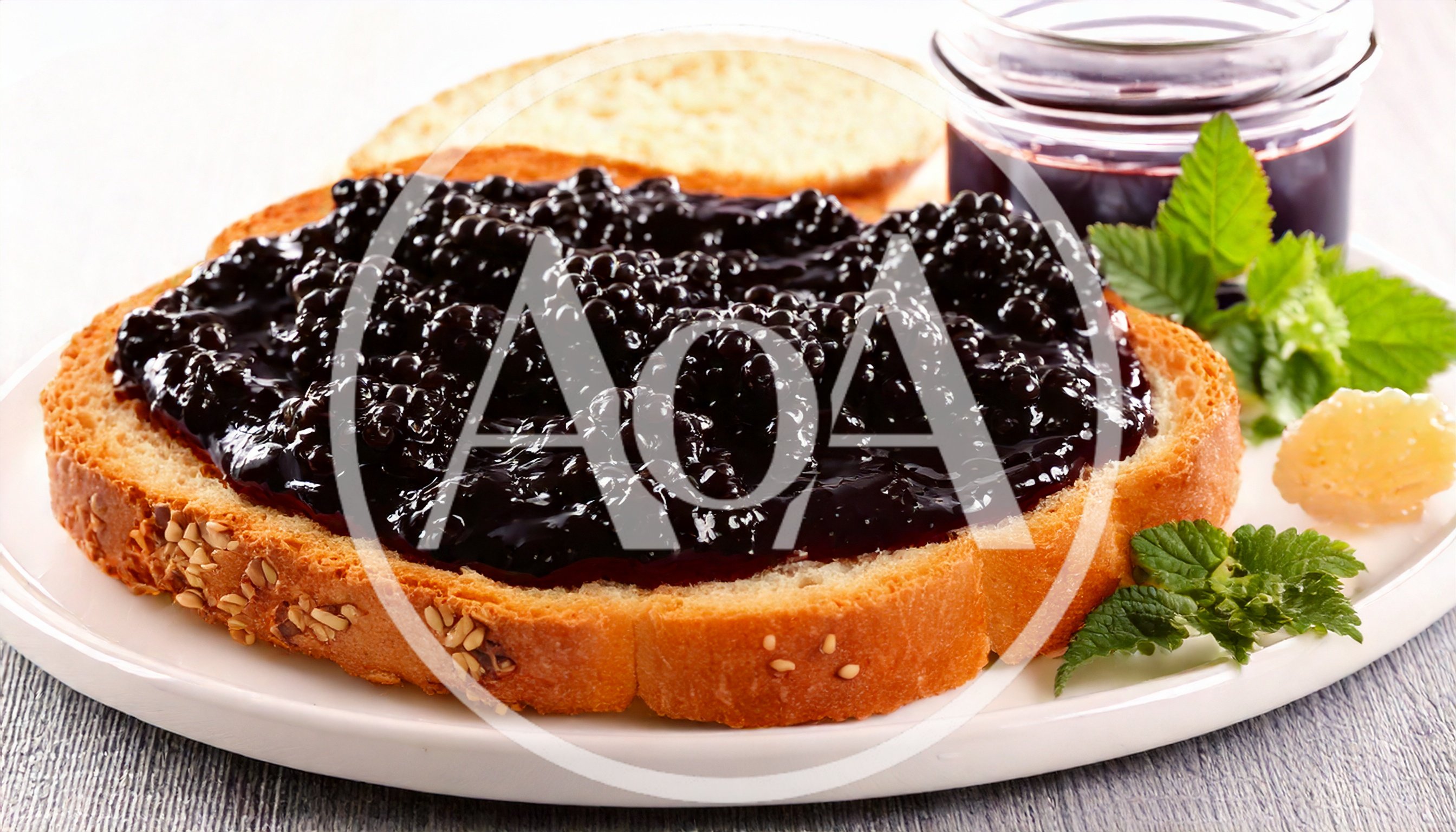 Slice Of Toasted Bread With Blackberry Jam