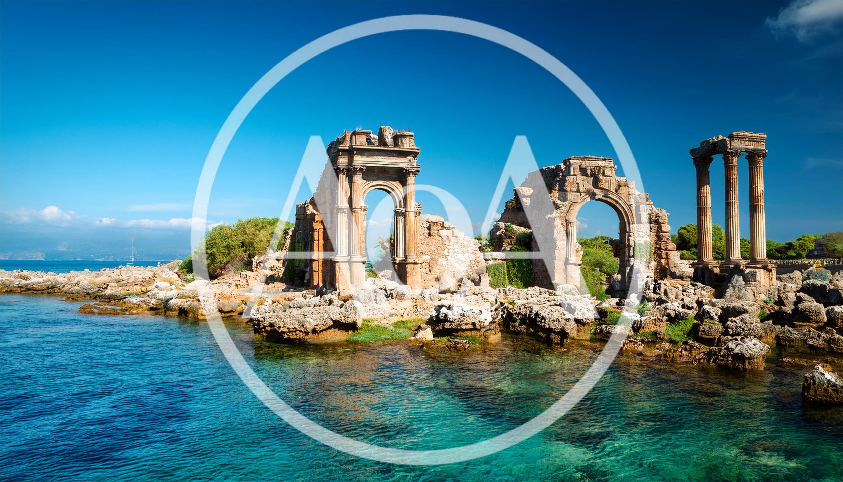 Ancient Roman Ruins By The Mediterranean Sea