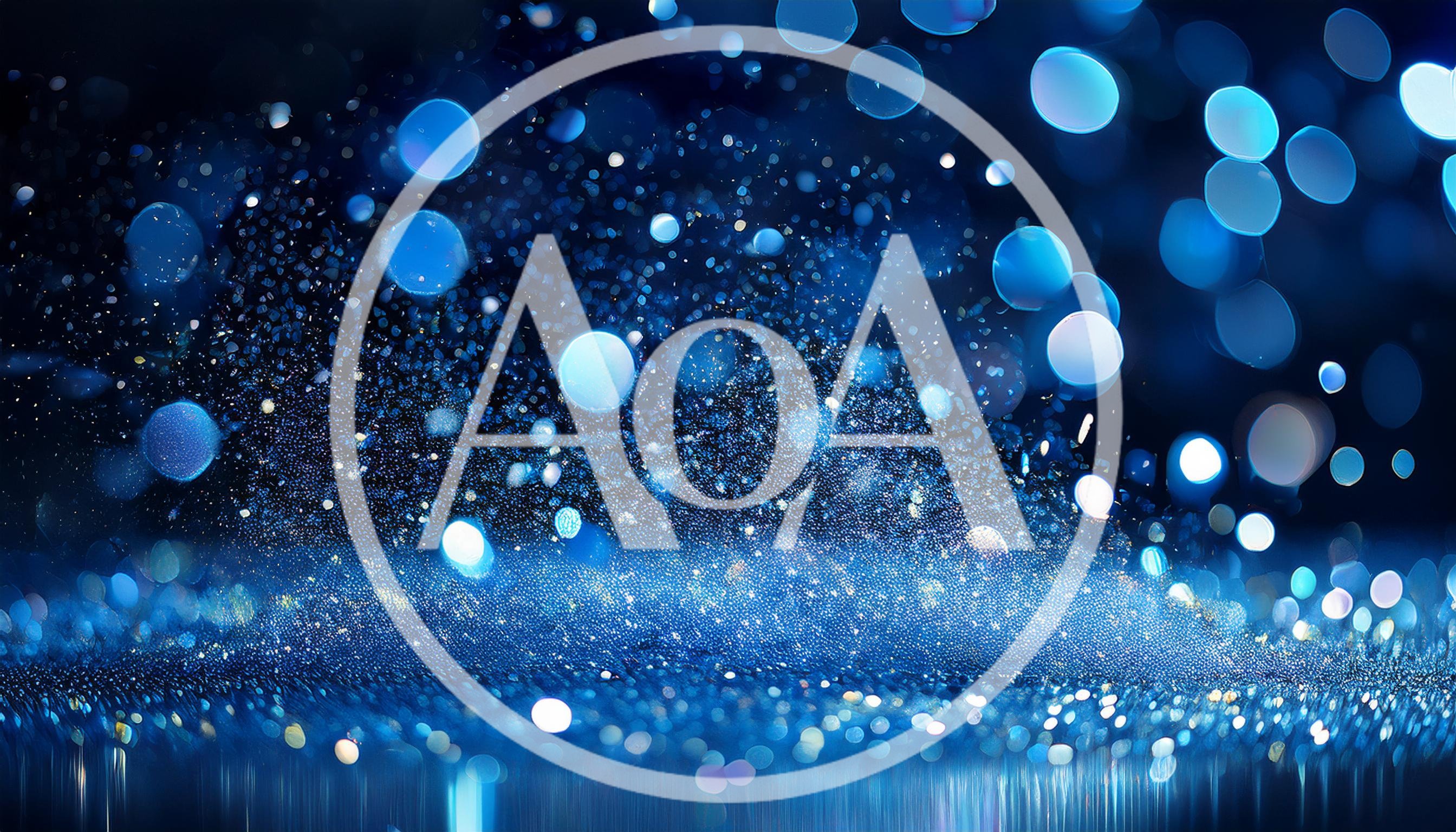 Abstract Blue Glittering Bokeh Background With Light Particles
