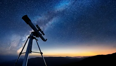 Telescope Pointing Toward The Milky Way Galaxy
