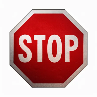 Standard Red Octagonal Stop Sign Isolated On White