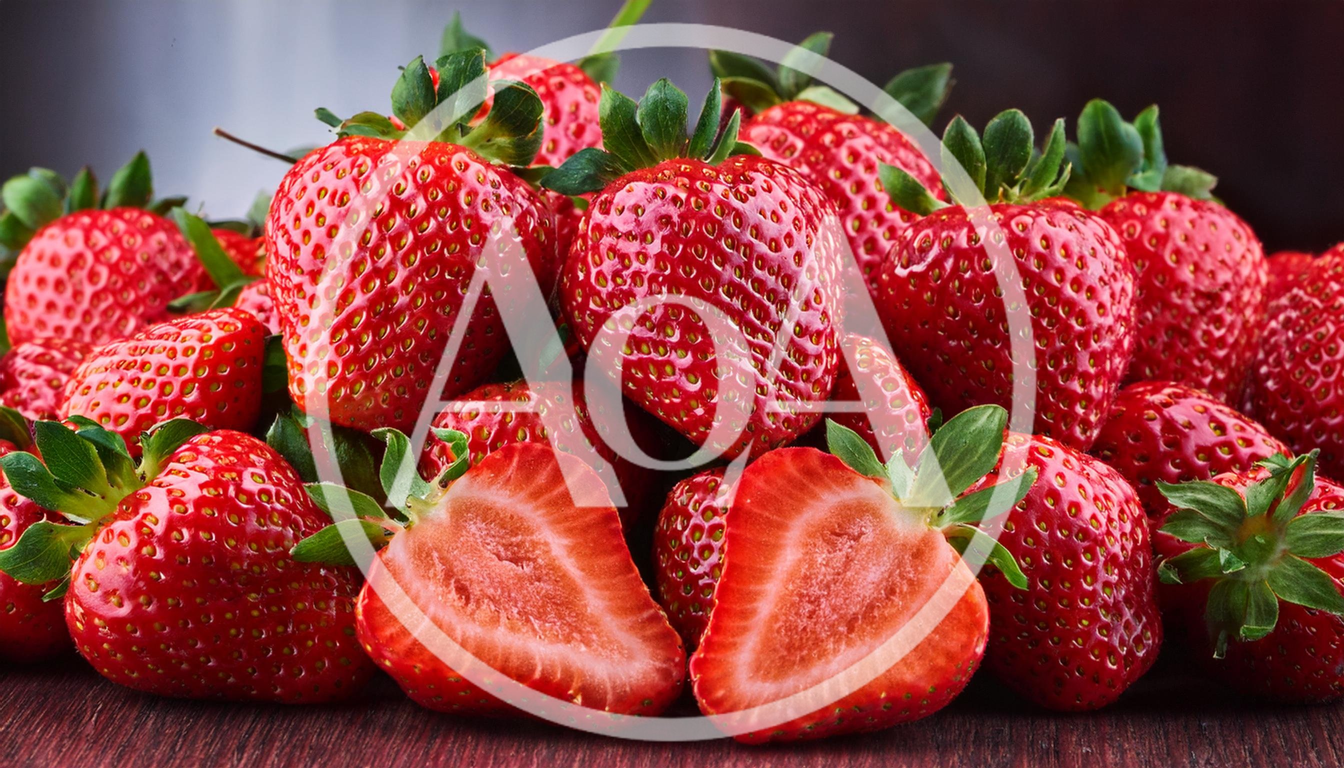 Fresh Ripe Strawberries Arranged On A Wooden Surface
