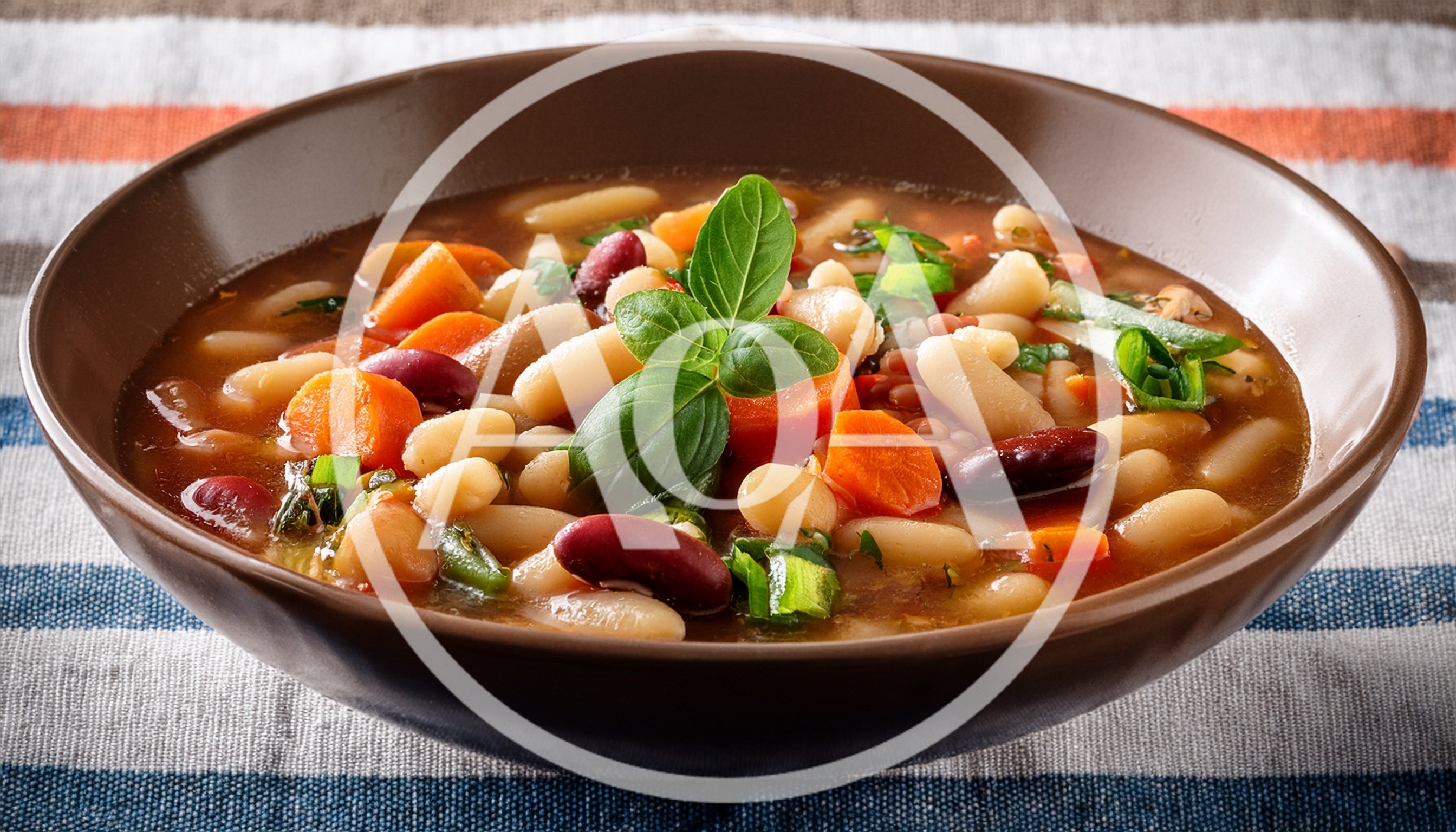 Bowl Of Hearty Vegetable And Bean Soup