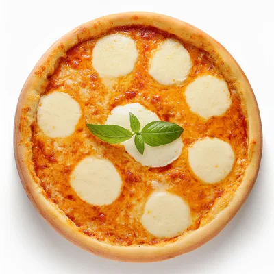 Fresh Margherita Pizza With Mozzarella And Basil Leaves