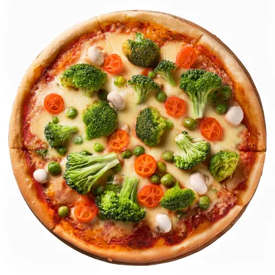 Vegetarian Pizza With Broccoli And Vegetables
