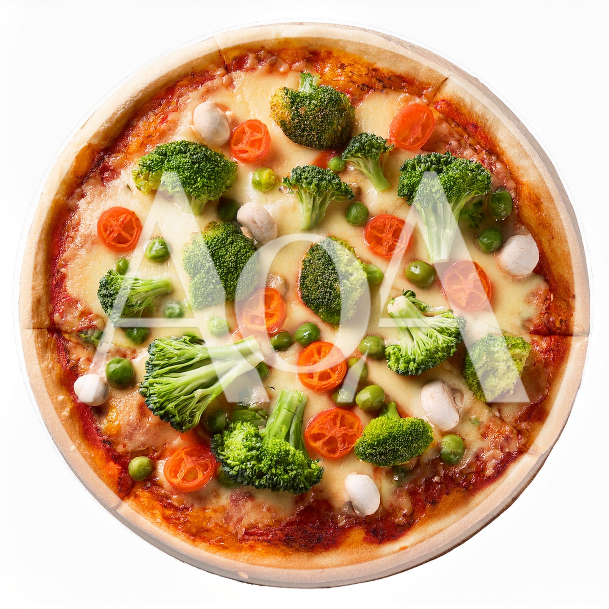 Vegetarian Pizza With Broccoli And Vegetables
