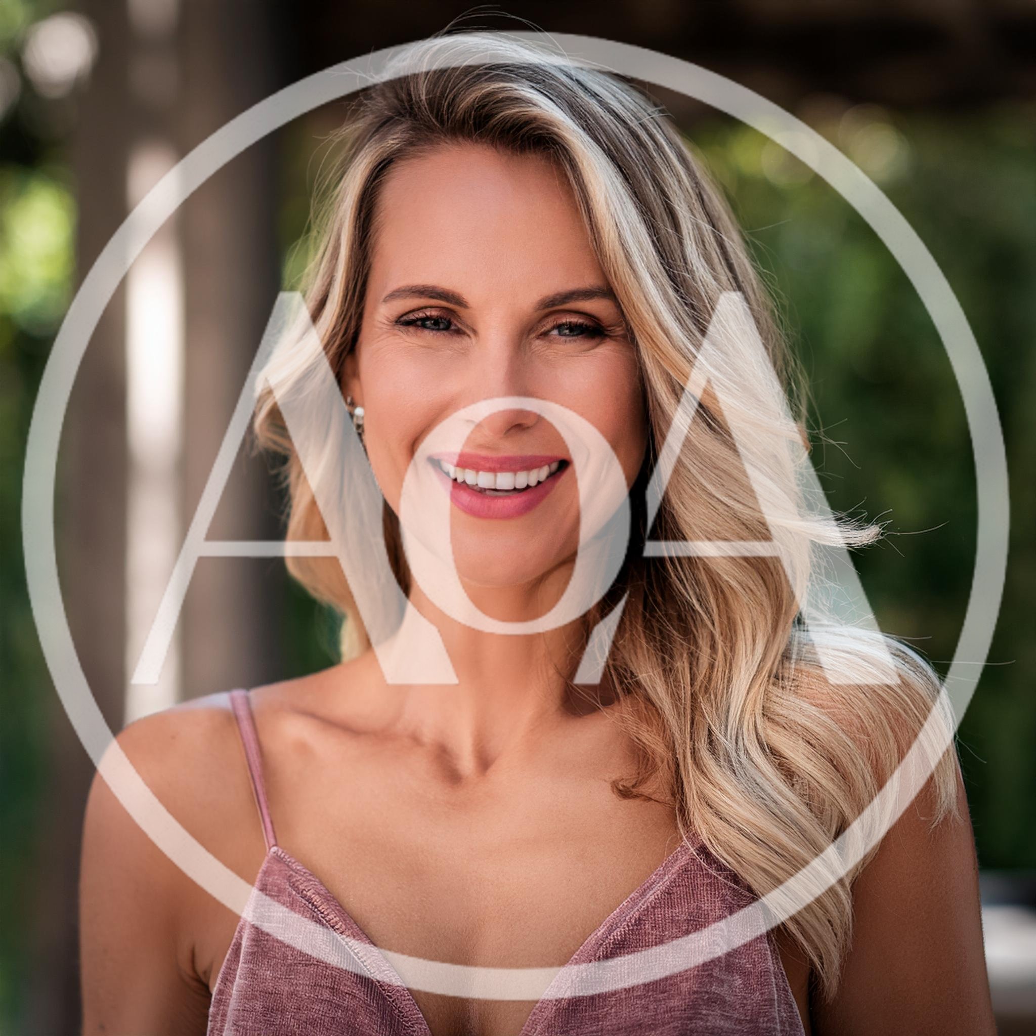 Portrait Of A Smiling Blonde Woman Outdoors