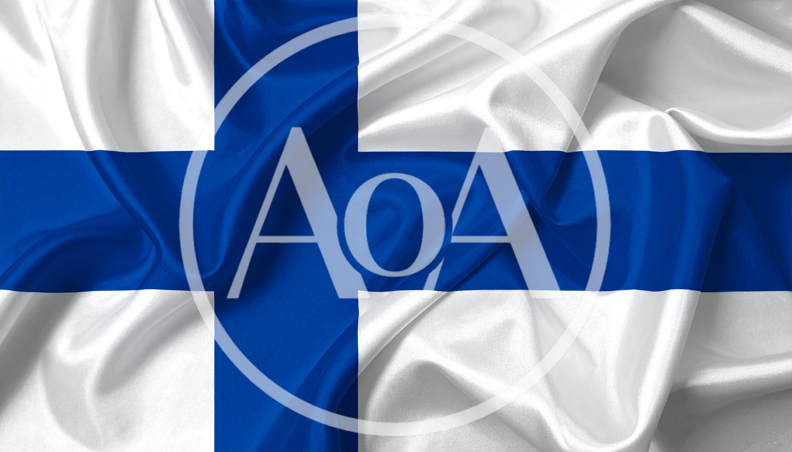 Waving Flag Of Finland With Silk Texture