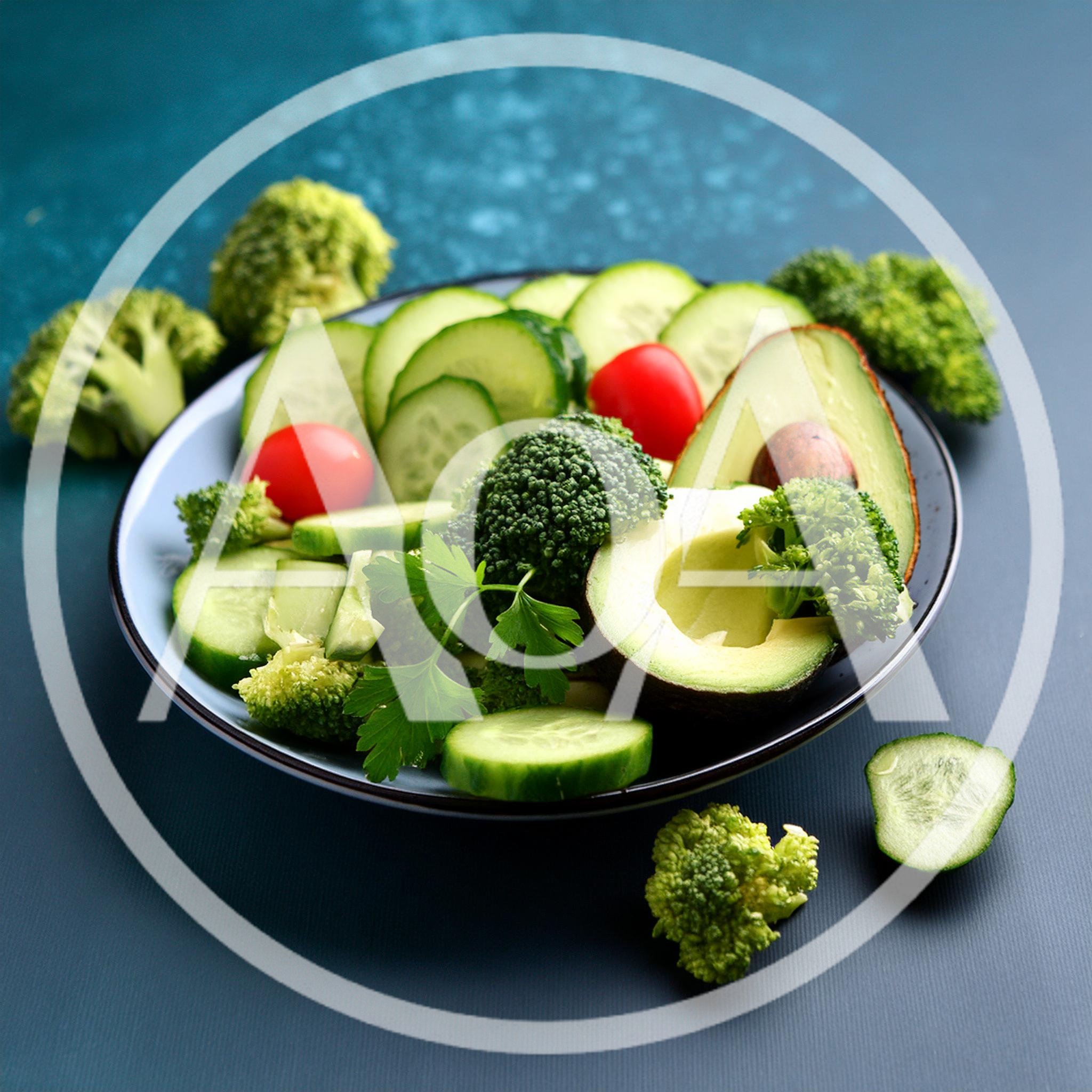 Fresh Vegetable Salad Bowl With Avocado And Broccoli