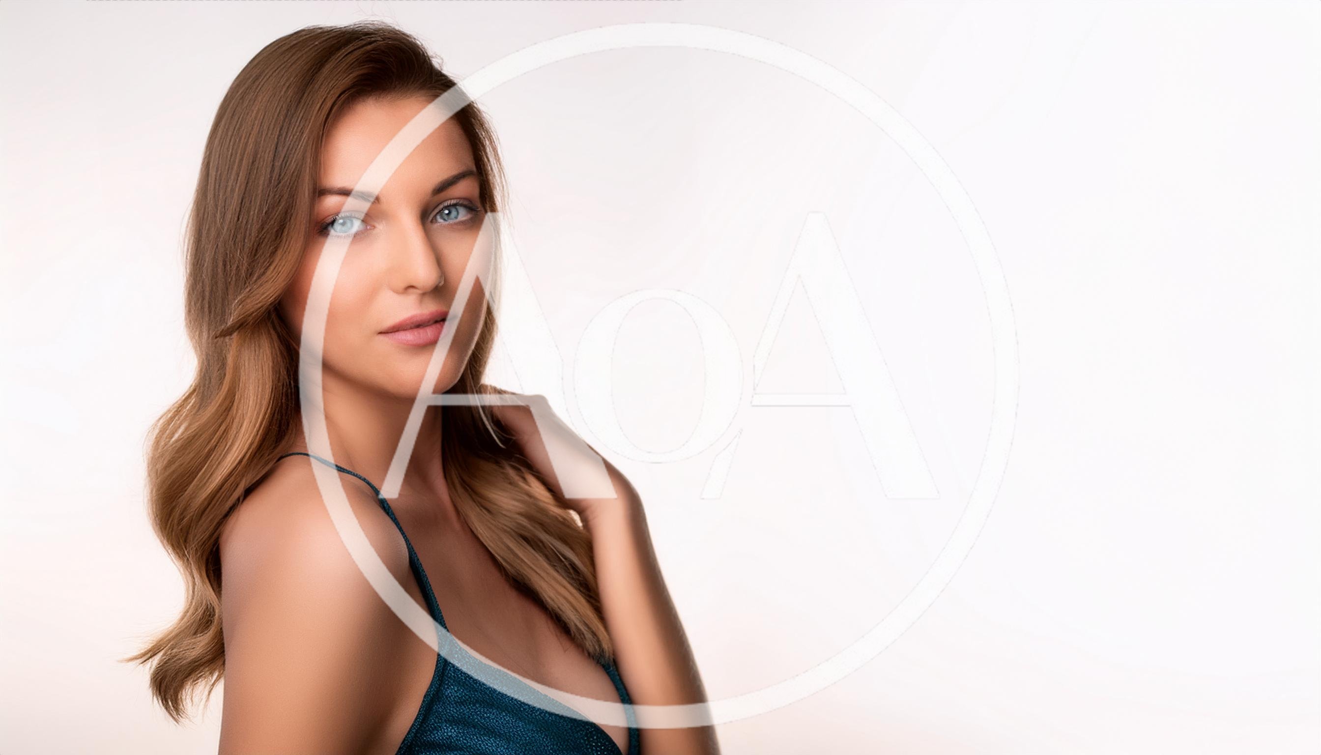 Portrait Of A Beautiful Woman With Blue Eyes