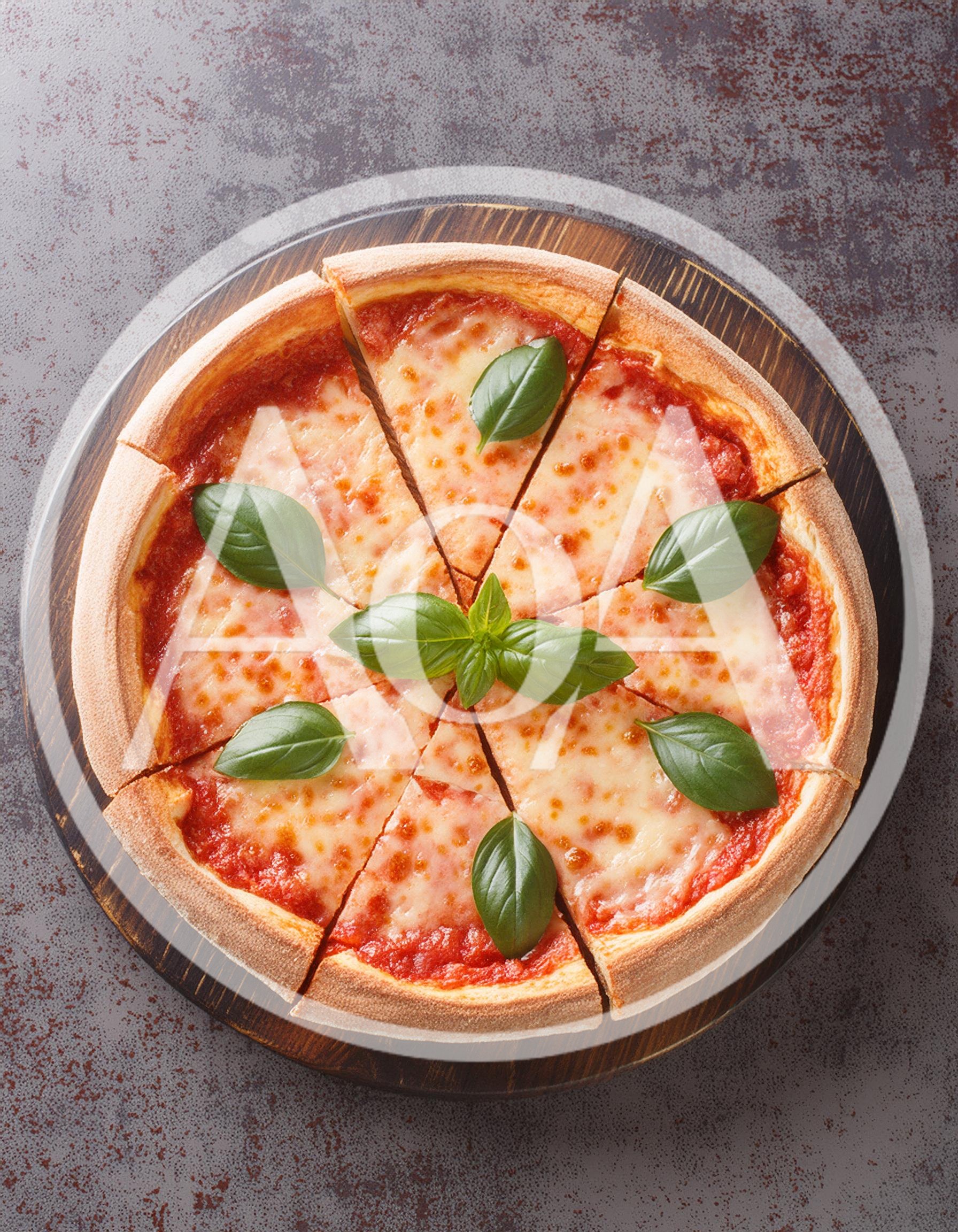 Top View Of A Fresh Margherita Pizza