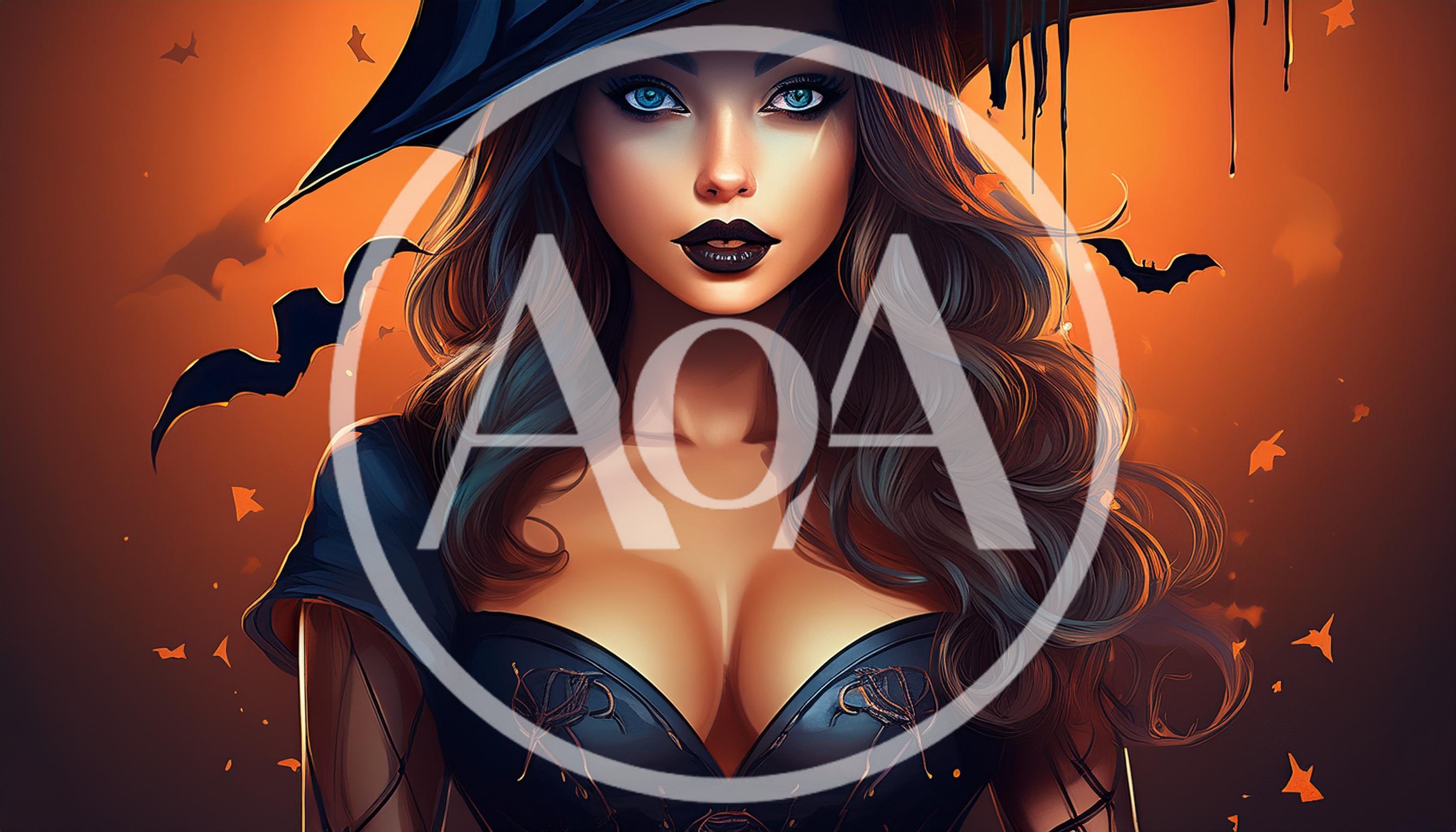 Beautiful Witch Portrait With Halloween Theme