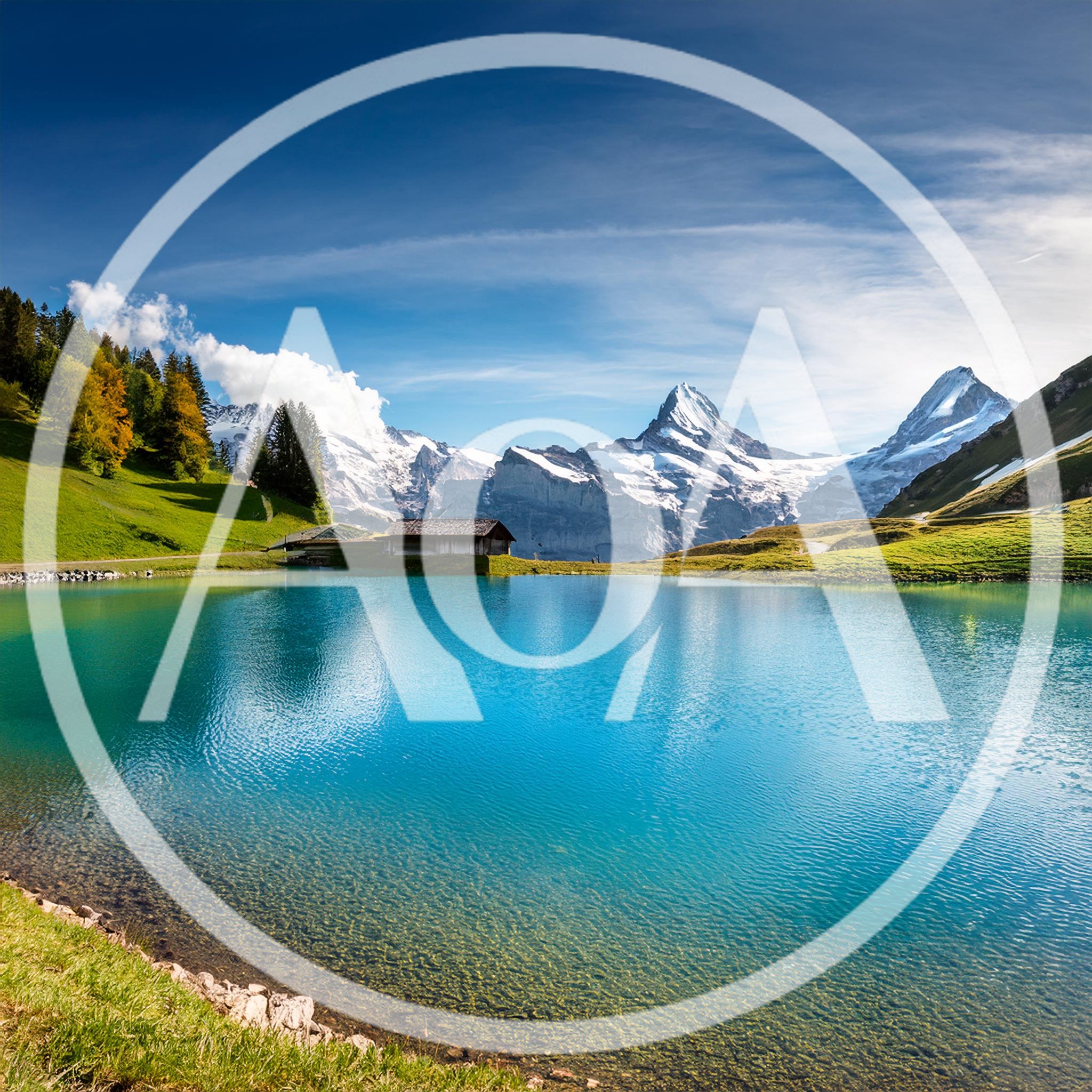 Bachalpsee Lake With Wetterhorn And Schreckhorn Mountain Peaks