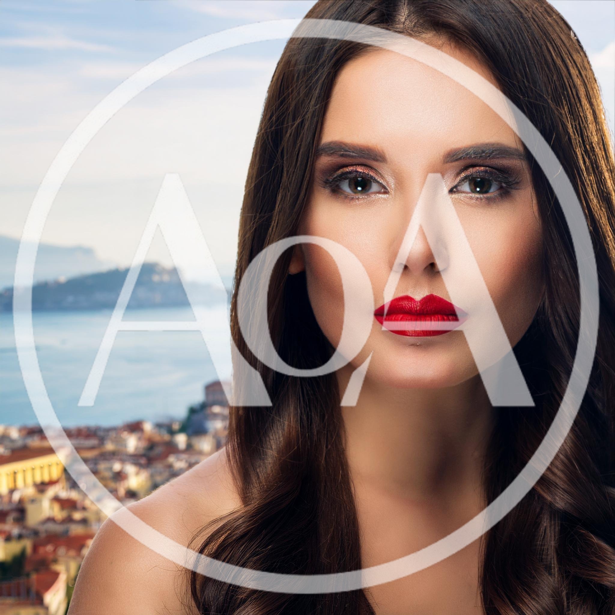 Portrait Of A Beautiful Woman With Red Lipstick
