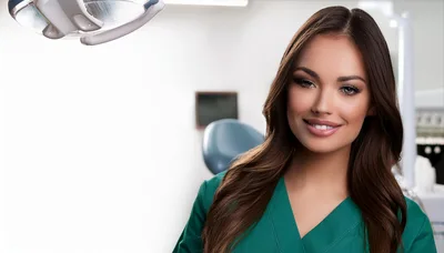 Portrait Of A Professional Female Dentist In Clinic