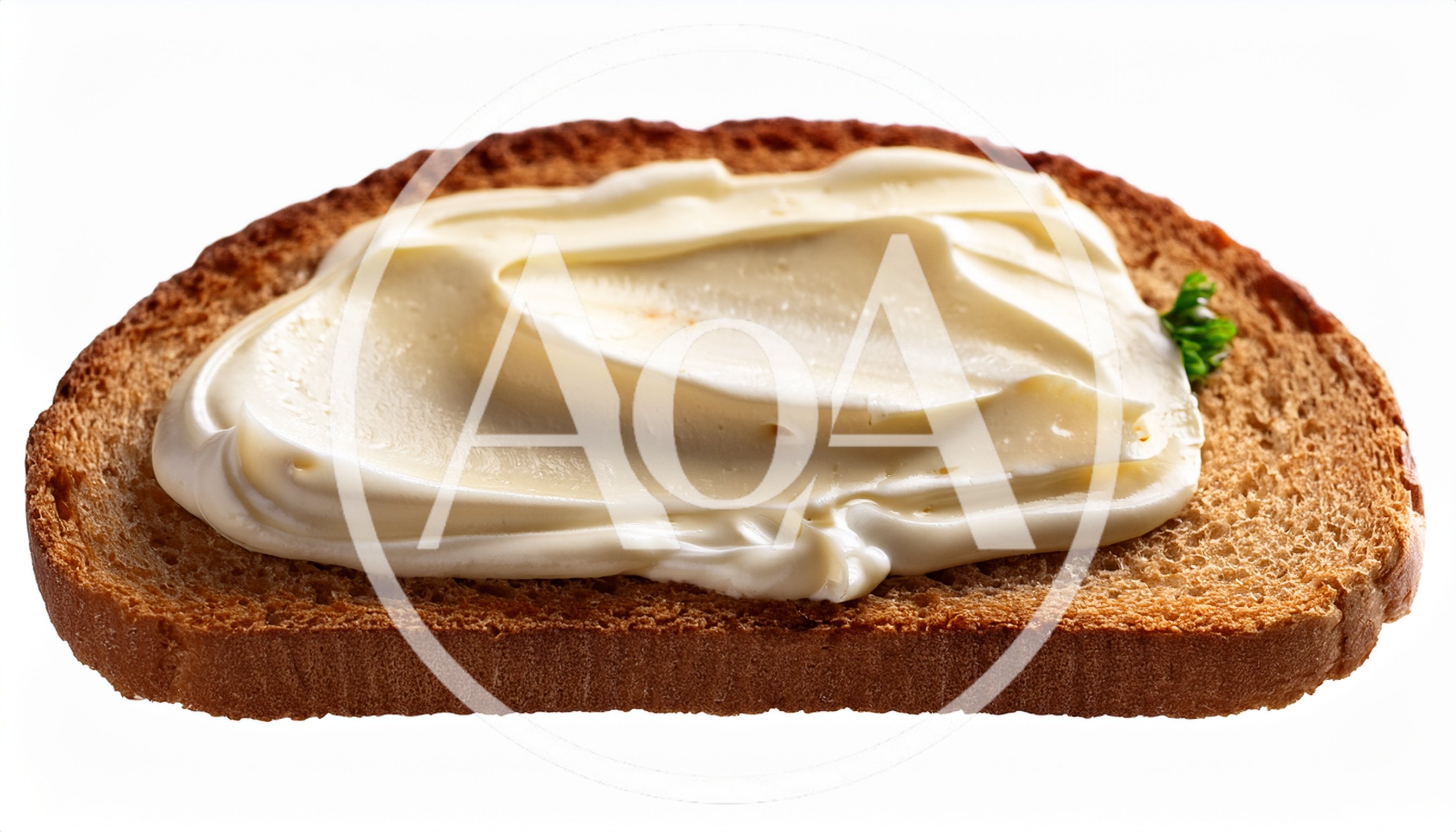 Slice Of Toasted Bread With Cream Cheese Spread