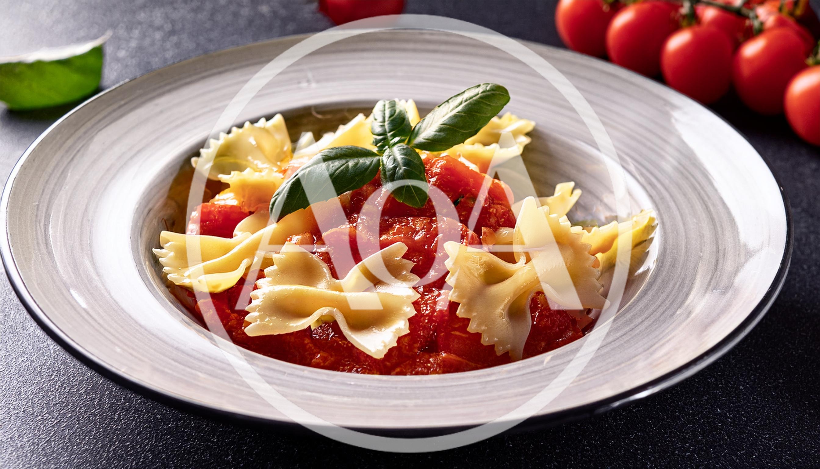 Farfalle Pasta With Tomato Sauce And Fresh Basil