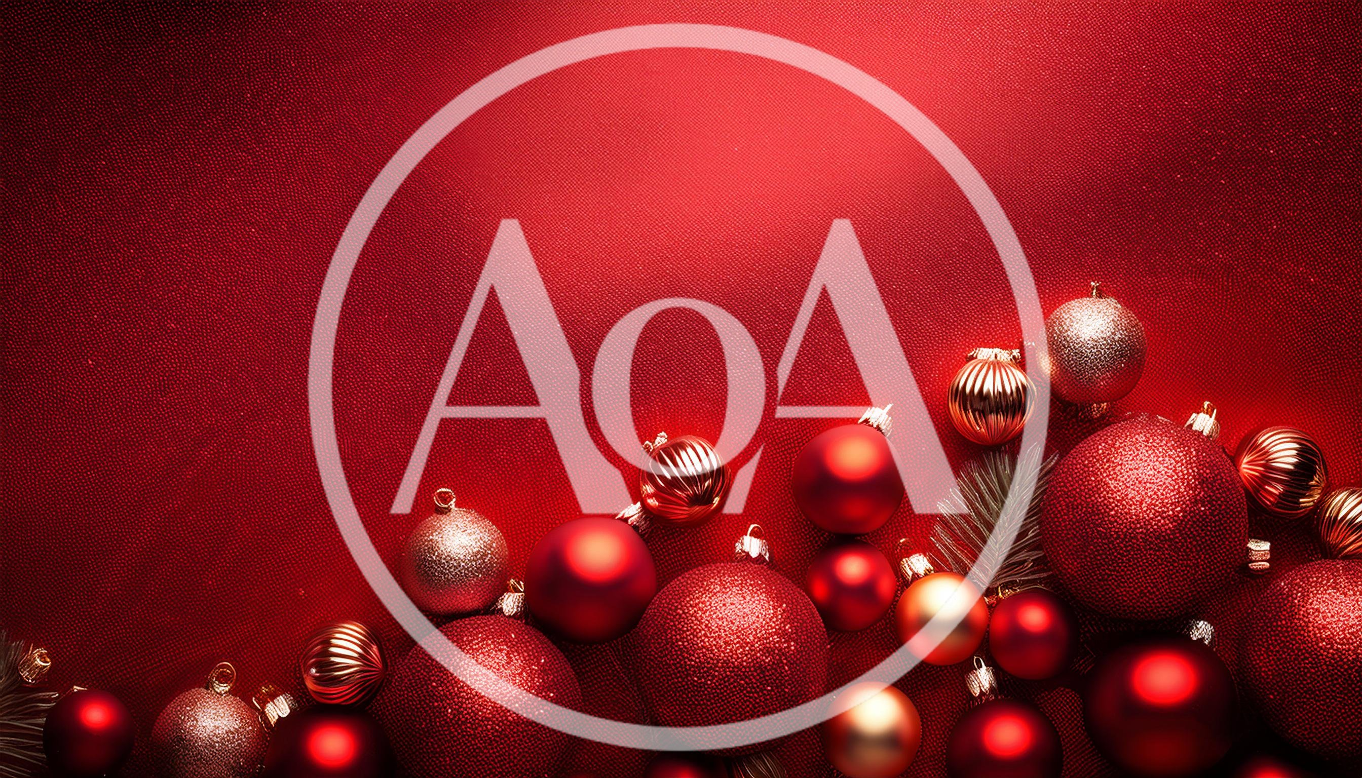 Red Christmas Ornaments On Textured Background